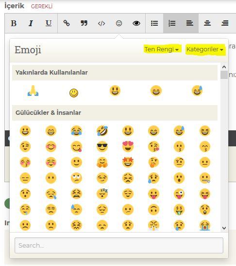 Emoji Ekleme